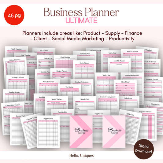 The Ultimate Small Business Planner Bundle - Premium Printable from Hello, Uniques Planner - Just $12! Shop now at Hello, Uniques Planner