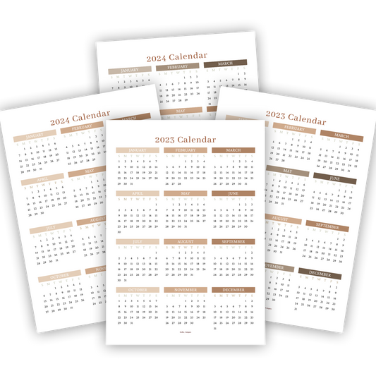 Boho Overview Calendar 2023 - 2024 - Premium  from Hello, Uniques Planner - Shop now at Hello, Uniques Planner